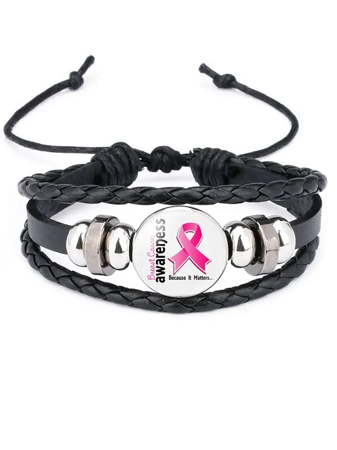 Weaving Pink Ribbon Bracelet (scalable)