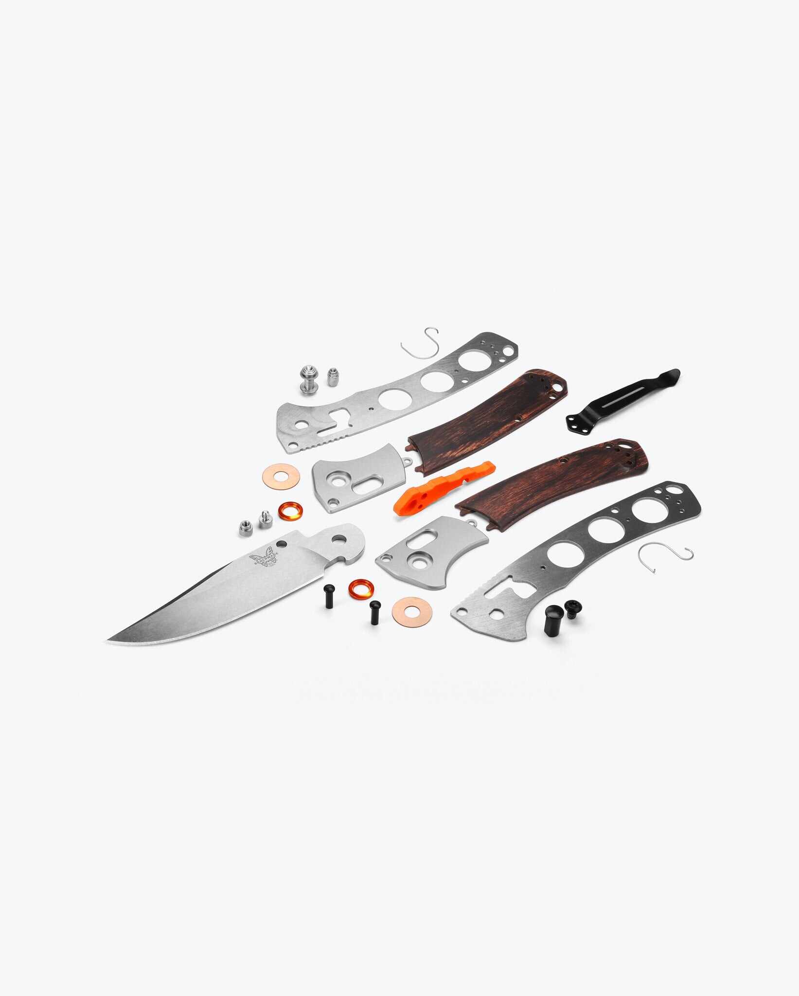 Mini Crooked River | Gray Aluminum & Wood | Clip-point