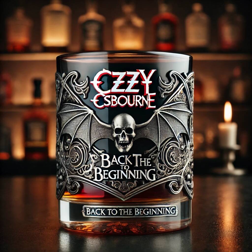 Ozzy Osbourne “Back to the Beginning” whiskey glass