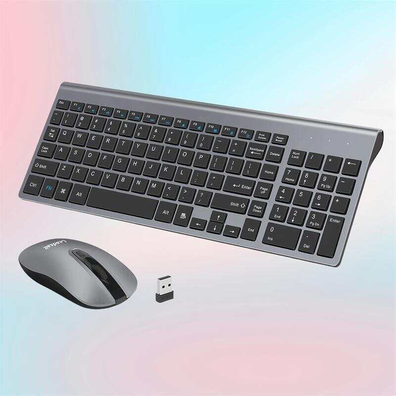 Wireless Keyboard and Mouse Combo | Compact and Silent Wireless USB Mouse and Computer Keyboard Set | for Windows Laptop, Desktop, PC