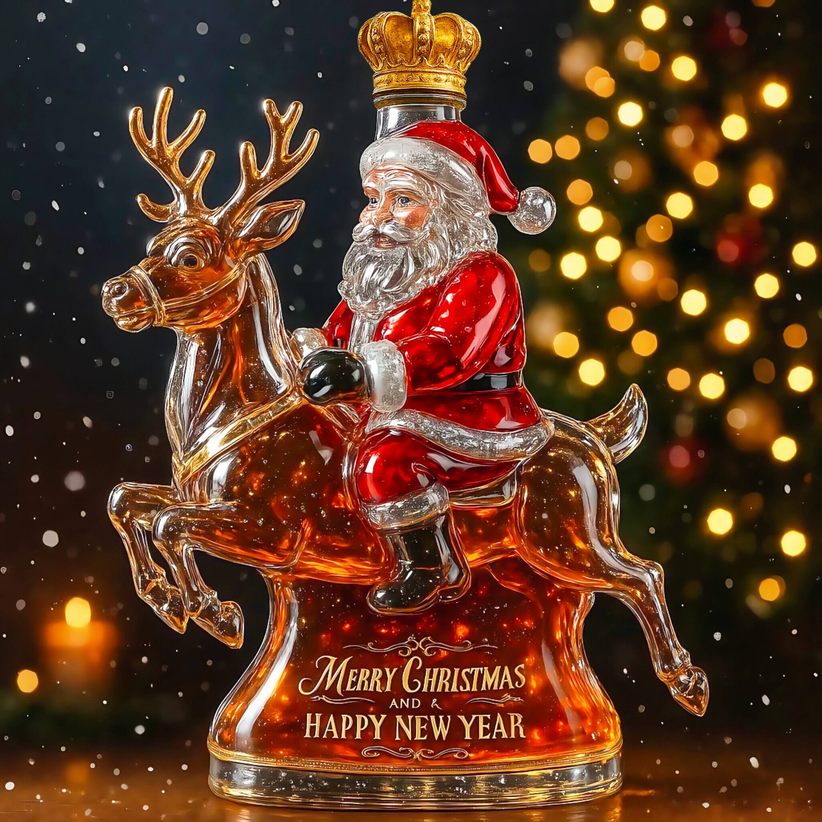 Santa Whiskey Bottle