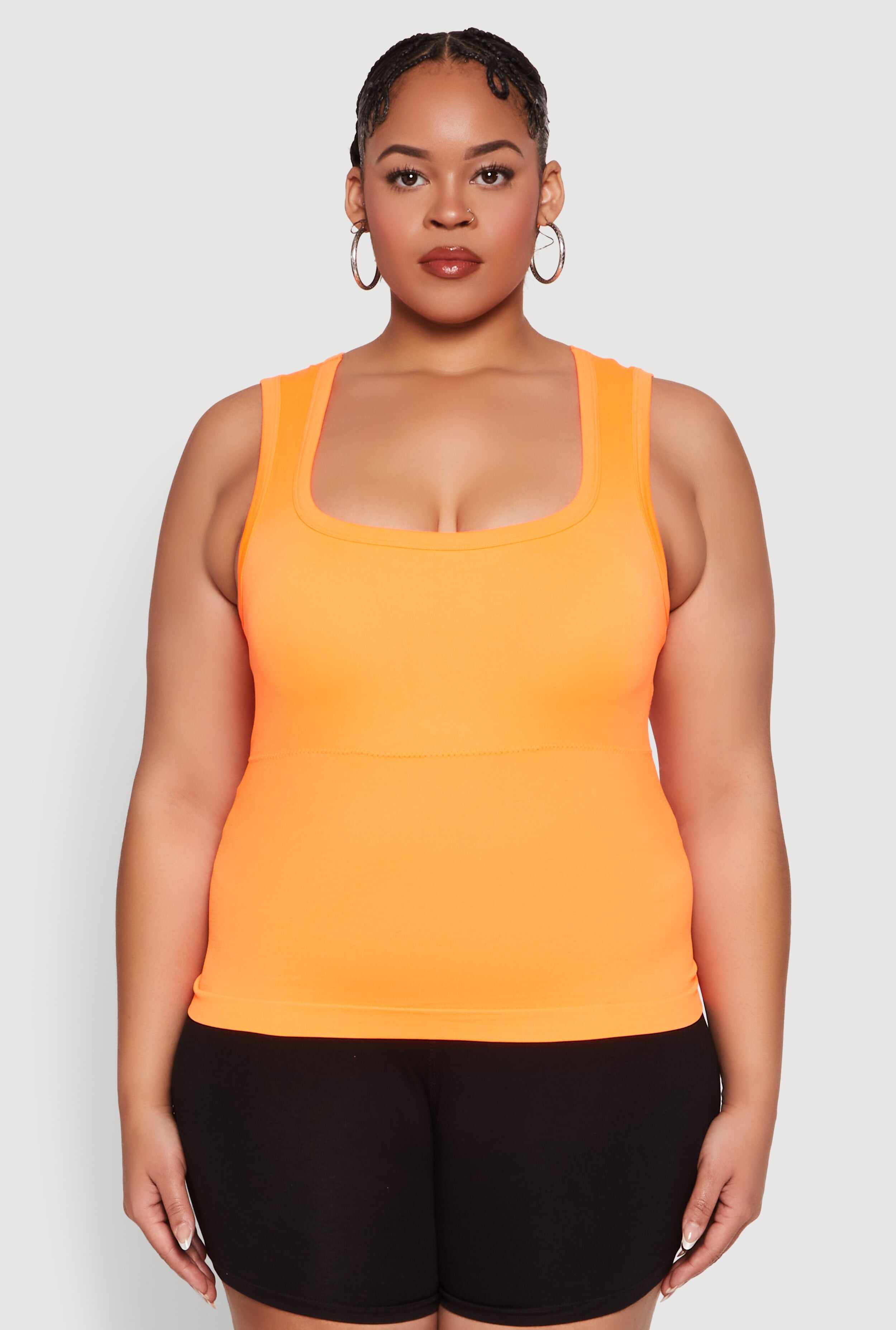 Plus Size Seamless Square Neck Tank Top