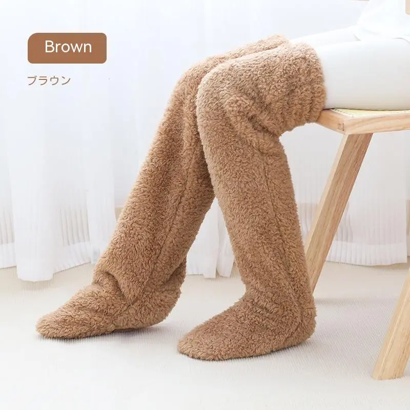 🔥Hot Sale 59% OFF✨Over Knee High Fuzzy Long Socks Winter Warm Cold Leg Knee Joint Cold-proof Stockings Home Floor Sleeping Socks
