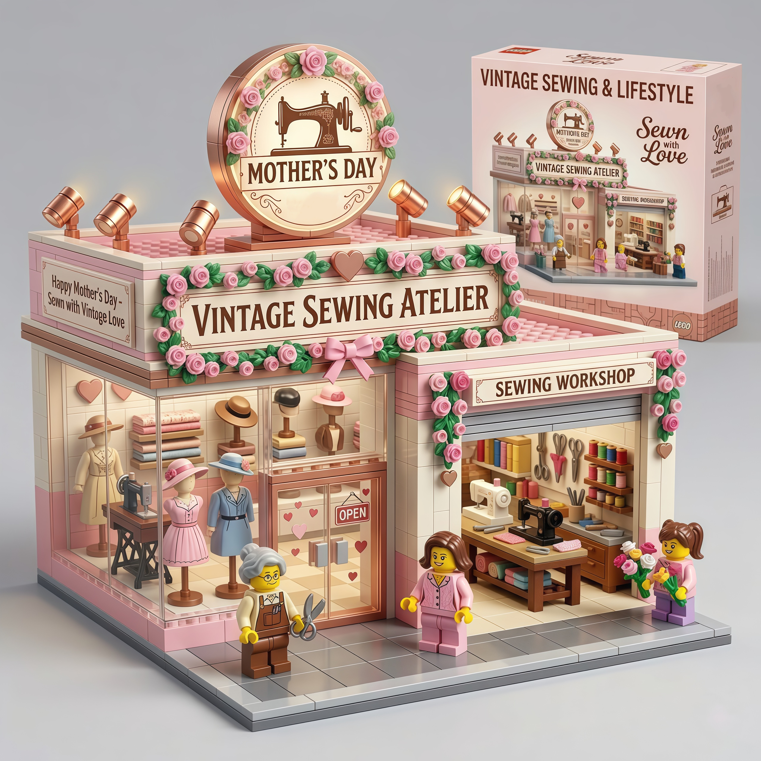 Mother’s Day Vintage Sewing Atelier Building Block Set