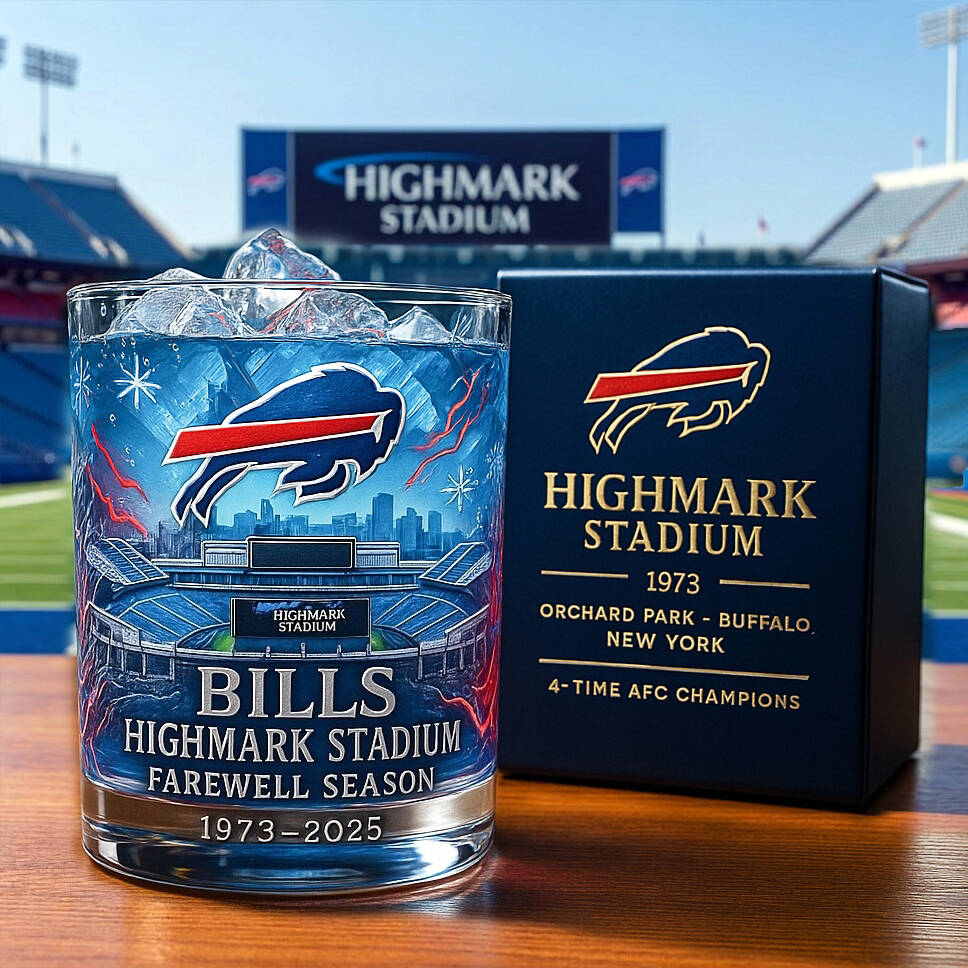 Bills' Highmark Stadium Farewell Season Whiskey Glass
