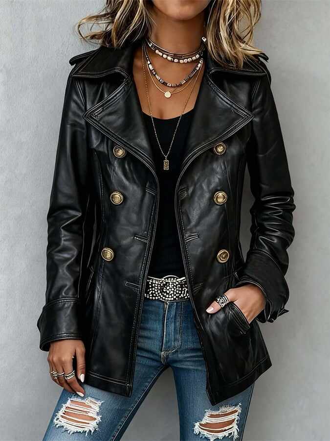 Women'S Casual Leather Jacket