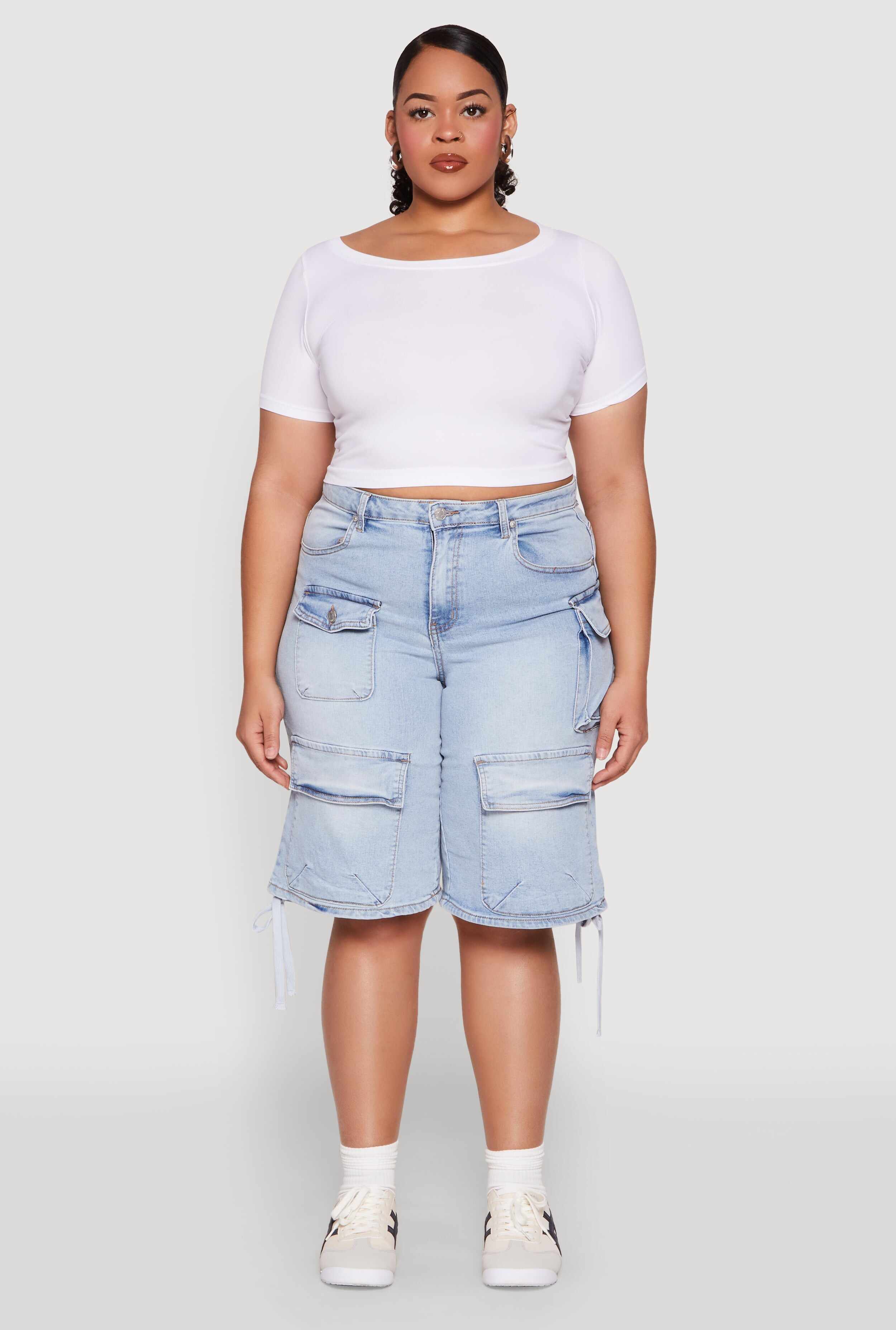 Plus Size Almost Famous Cargo Skater Shorts