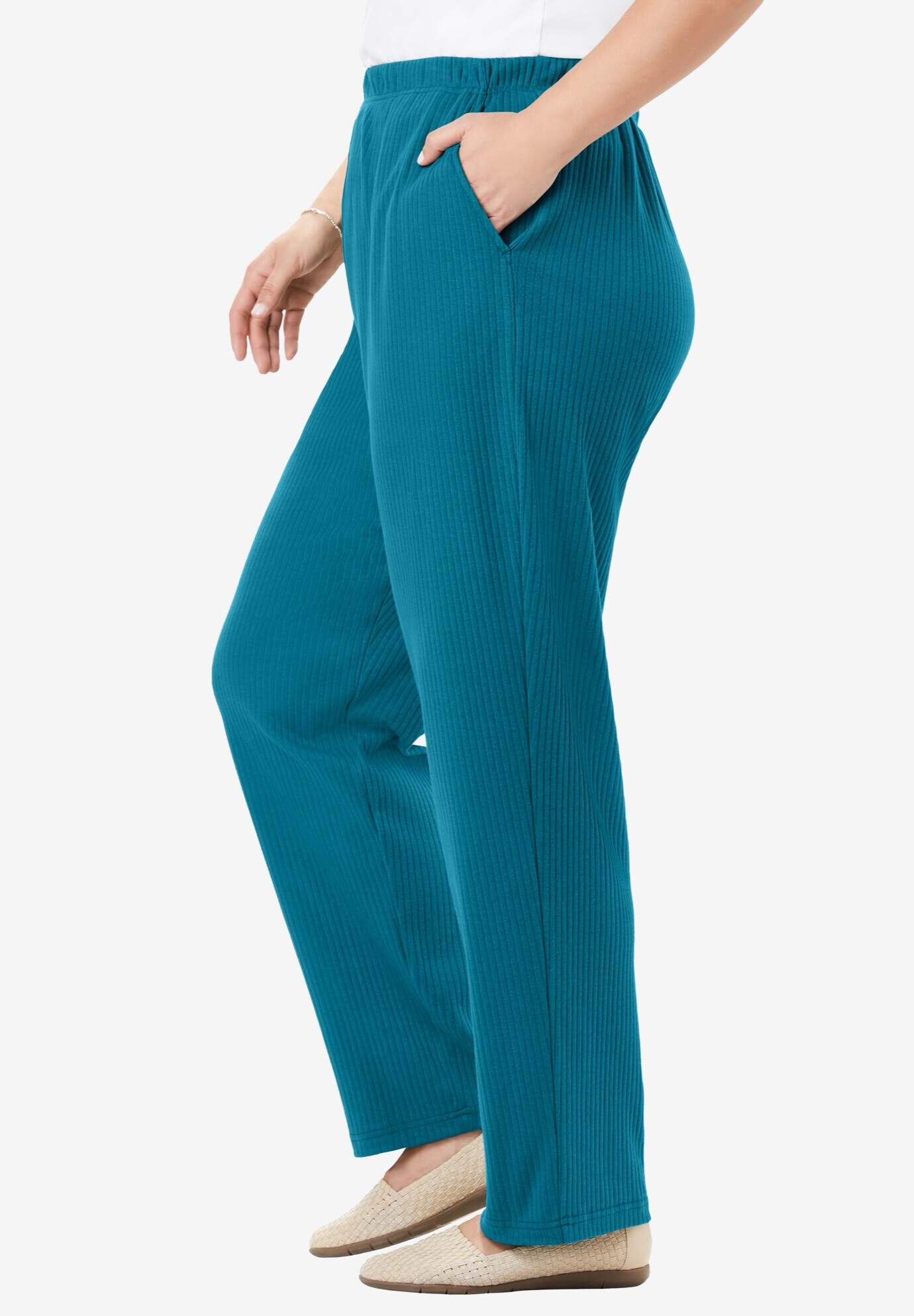 7-Day Knit Ribbed Straight Leg Pant