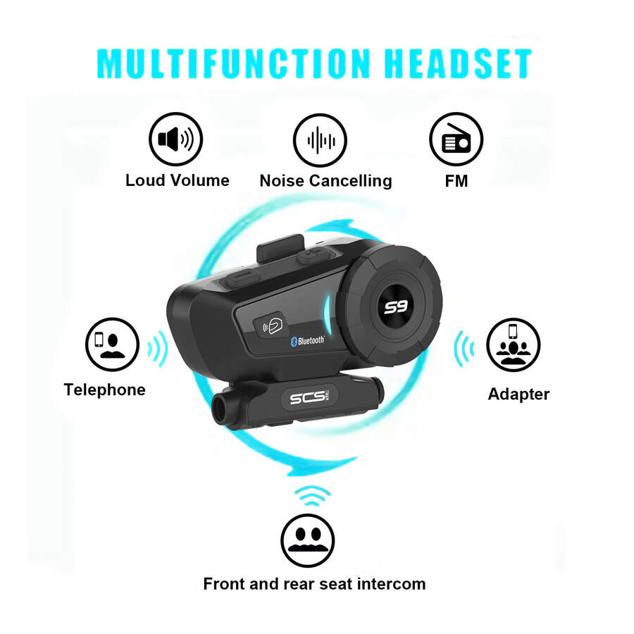 SCSETC S-9 Motorcycle Helmet Bluetooth Headset Headphones And Microphone