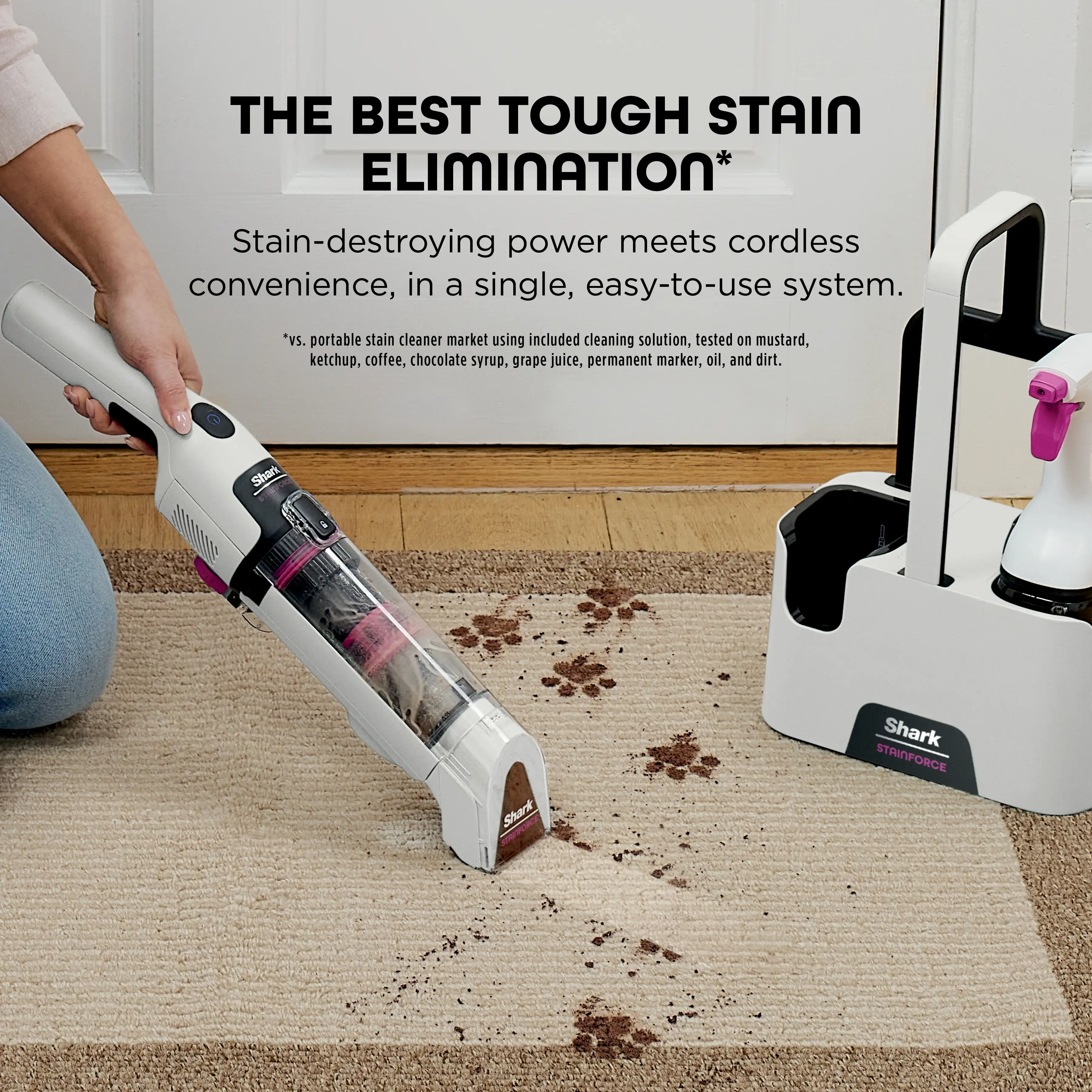 Cordless Portable Stain Cleaner, bagless with self cleaning  - HX100