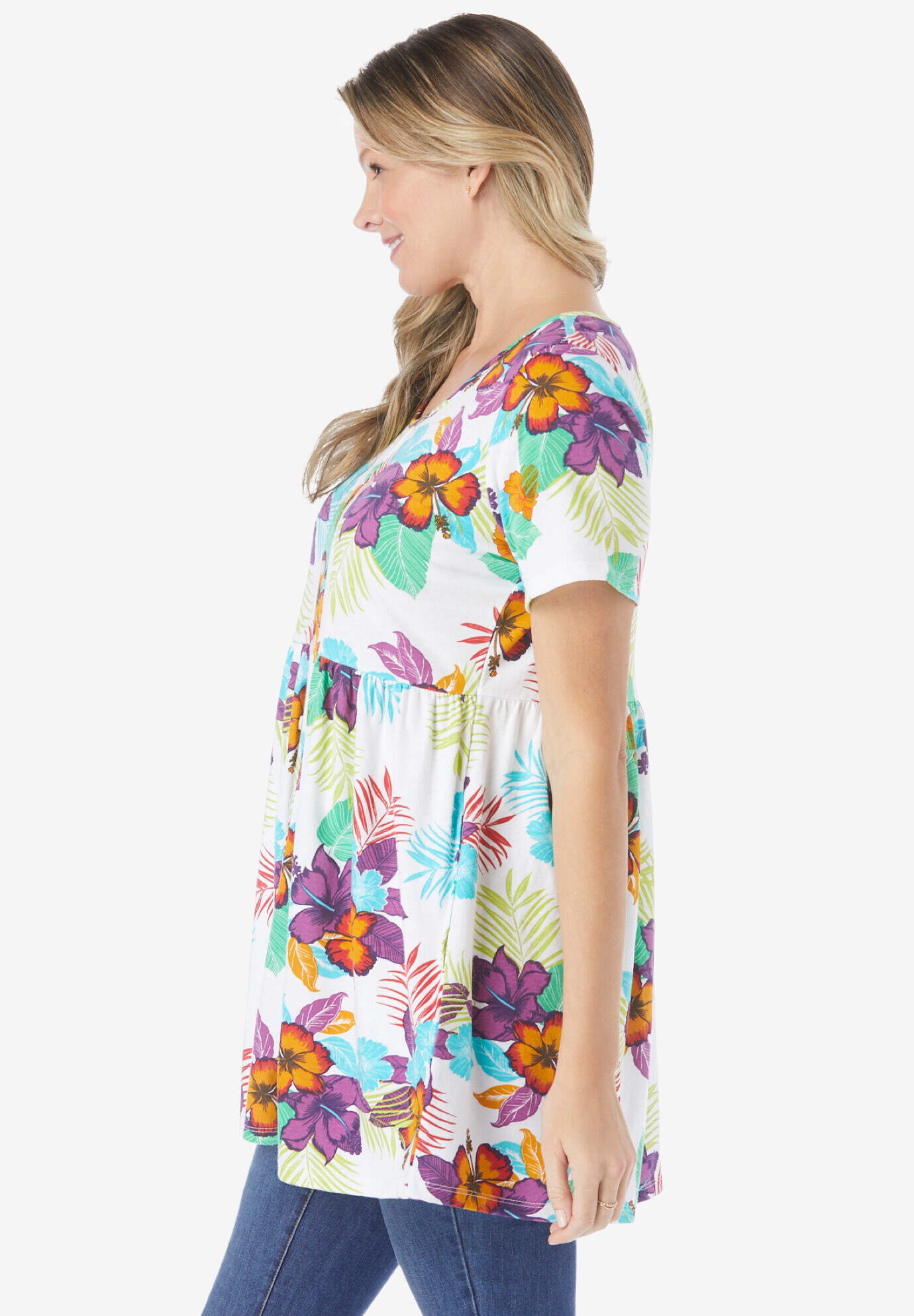 Short-Sleeve Empire Waist Tunic