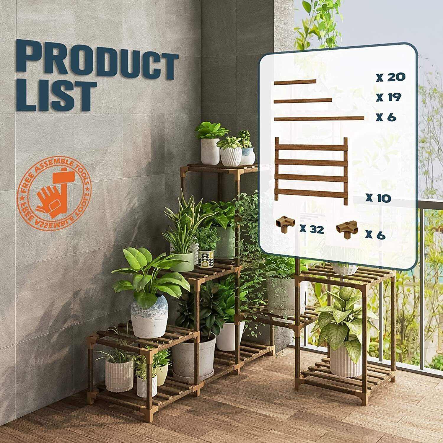 Plant stand indoor plant stand wooden outdoor multi-layer plant stand