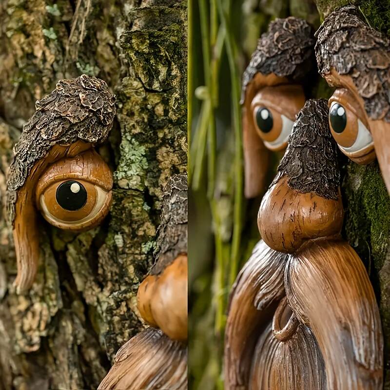 1pc, Resin Tree Face Bird Feeder, Outdoor Tree Hugger Sculpture Wild Life Bird Feeder, Whimsical Garden Decoration, Home Decor, Holiday Decor, Outdoor Decor, Yard Decor, Garden Decor, Summer Decor