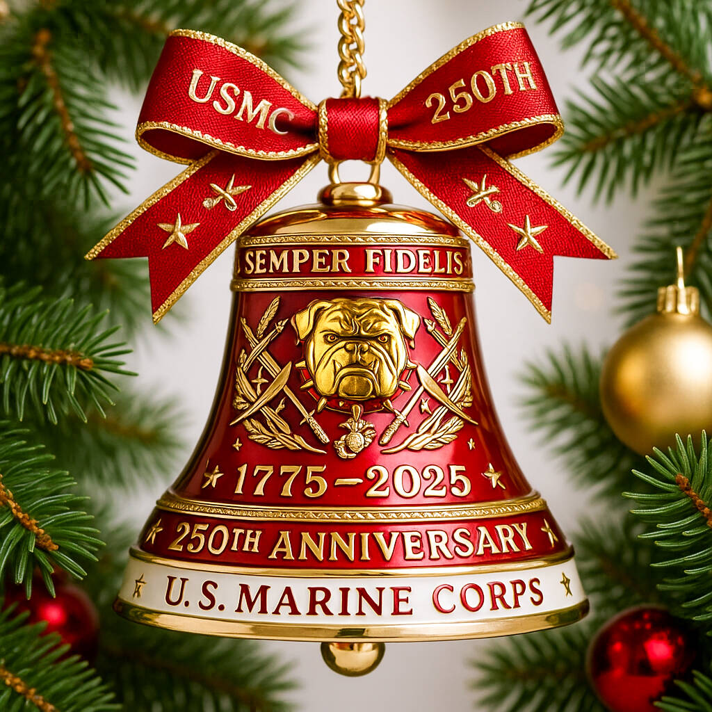 USMC Devil Dogs 250th Anniversary Bell ornament