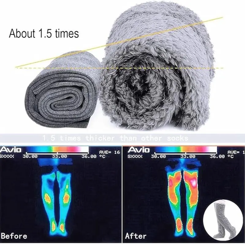 🔥Hot Sale 59% OFF✨Over Knee High Fuzzy Long Socks Winter Warm Cold Leg Knee Joint Cold-proof Stockings Home Floor Sleeping Socks