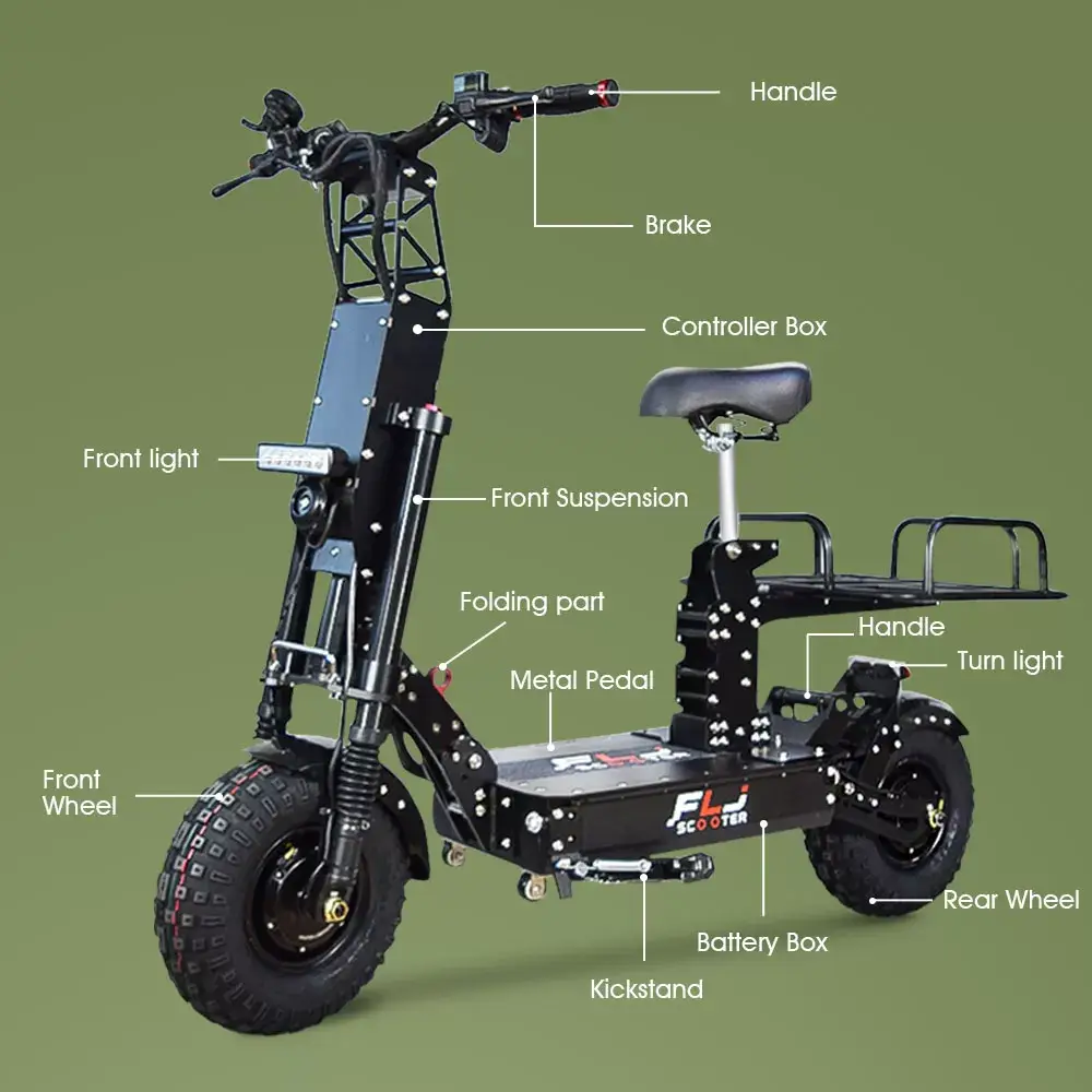 2022 New K14 14inch 8000W Fat wheels skateboard electric scoote with Short Handle fast speed 58MPH