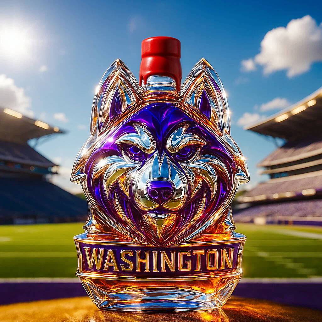 Washington Huskies Whiskey Bottle