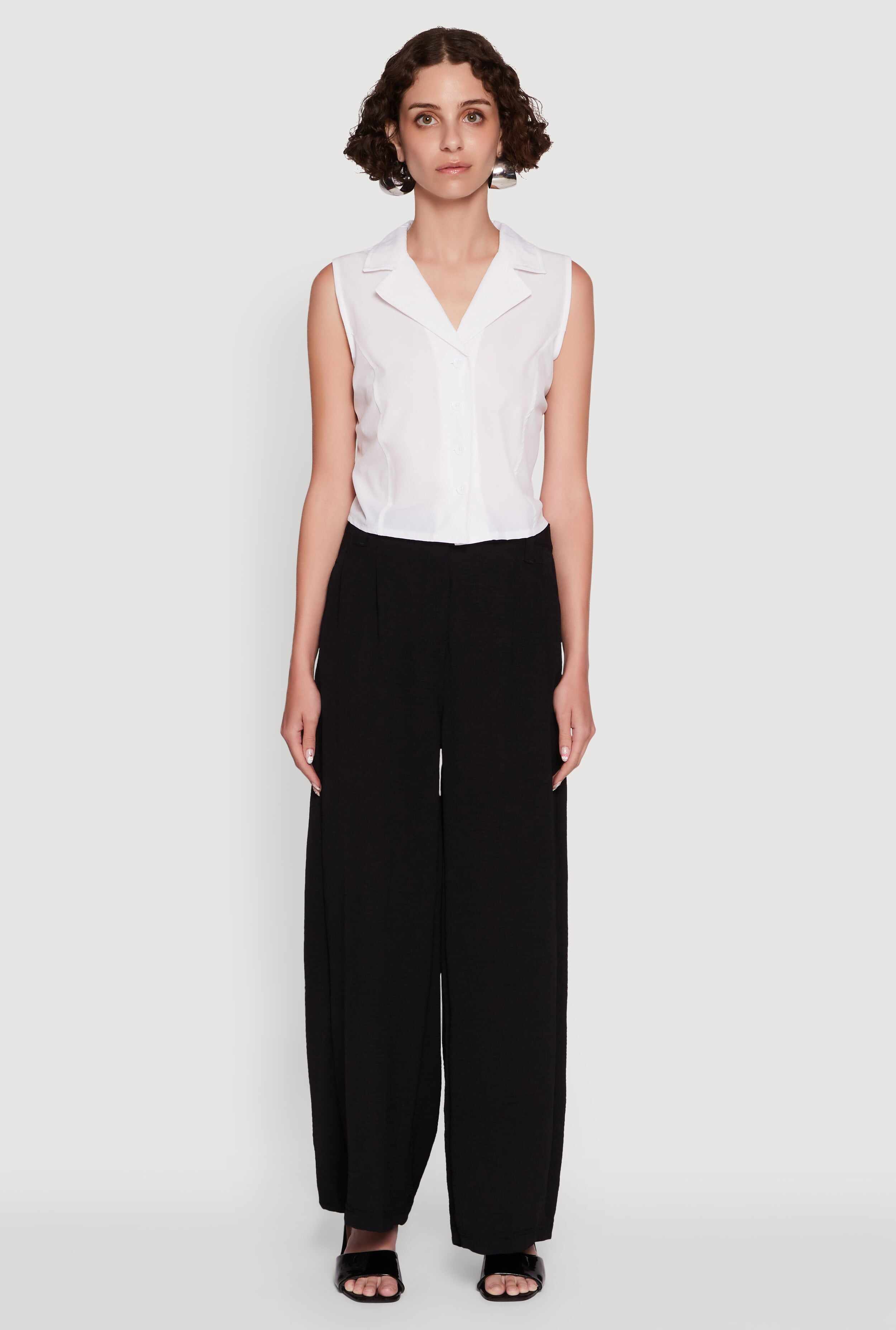Trendy High Waisted Wide-Leg Palazzo Pants