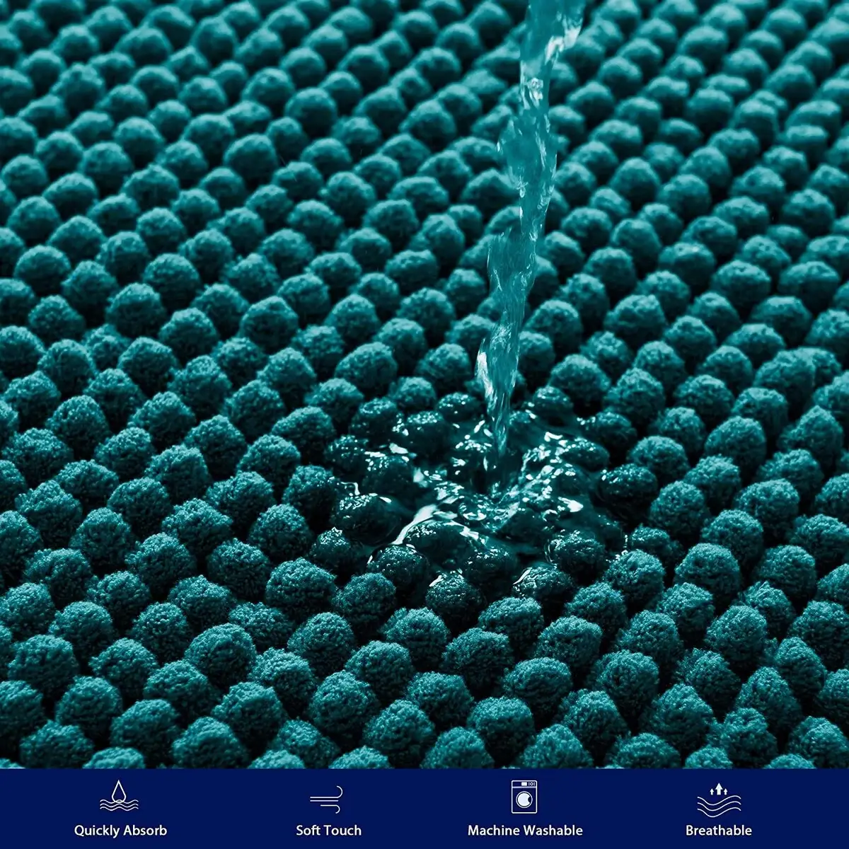 Subrtex Luxury Chenille Bath Rugs Soft Bathroom Mats