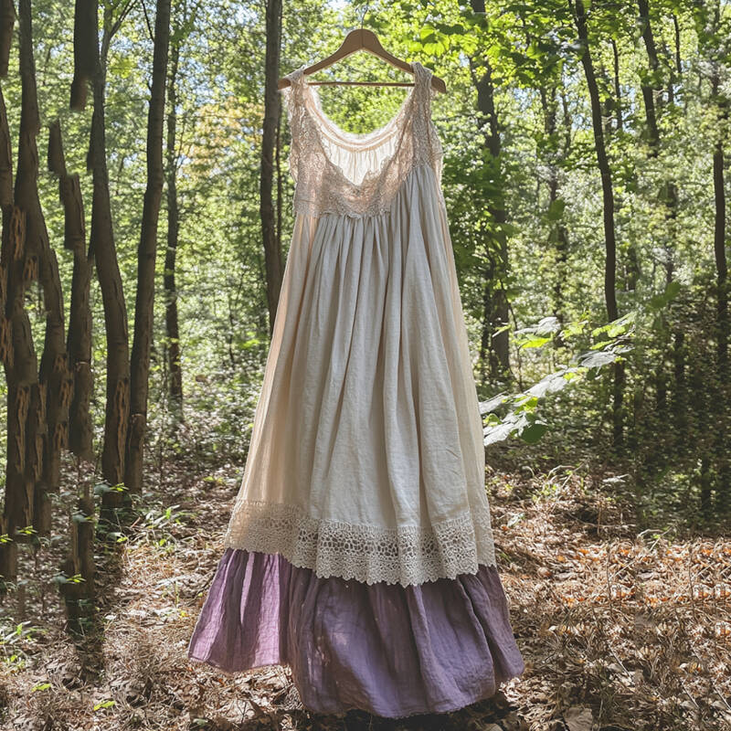 Boho Lace Patchwork Art Sleeveless Comfy Linen Dress