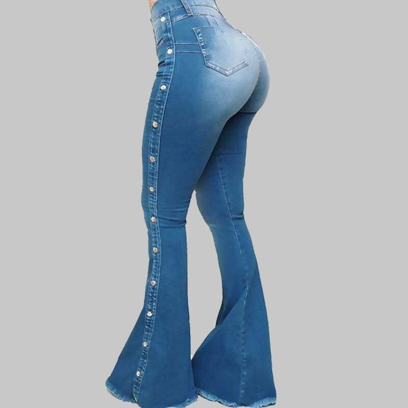 Women's High-waisted Stretch Flared Jeans