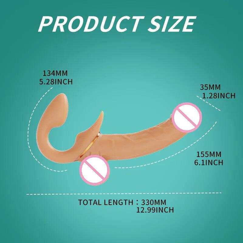 Double Dildo without wearing pants For women