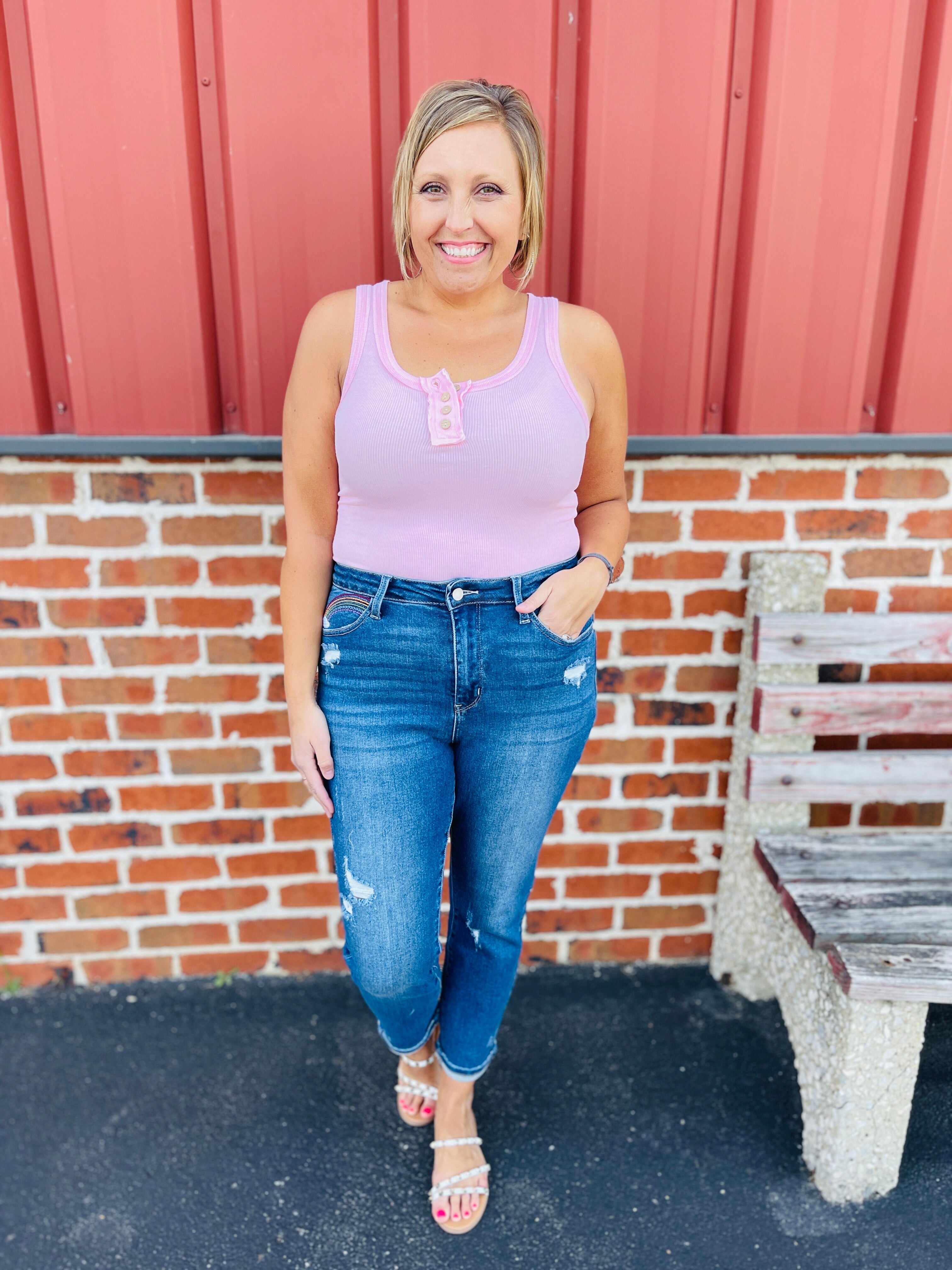 PLUS/REG Chasing Rainbows Straight Leg Jeans