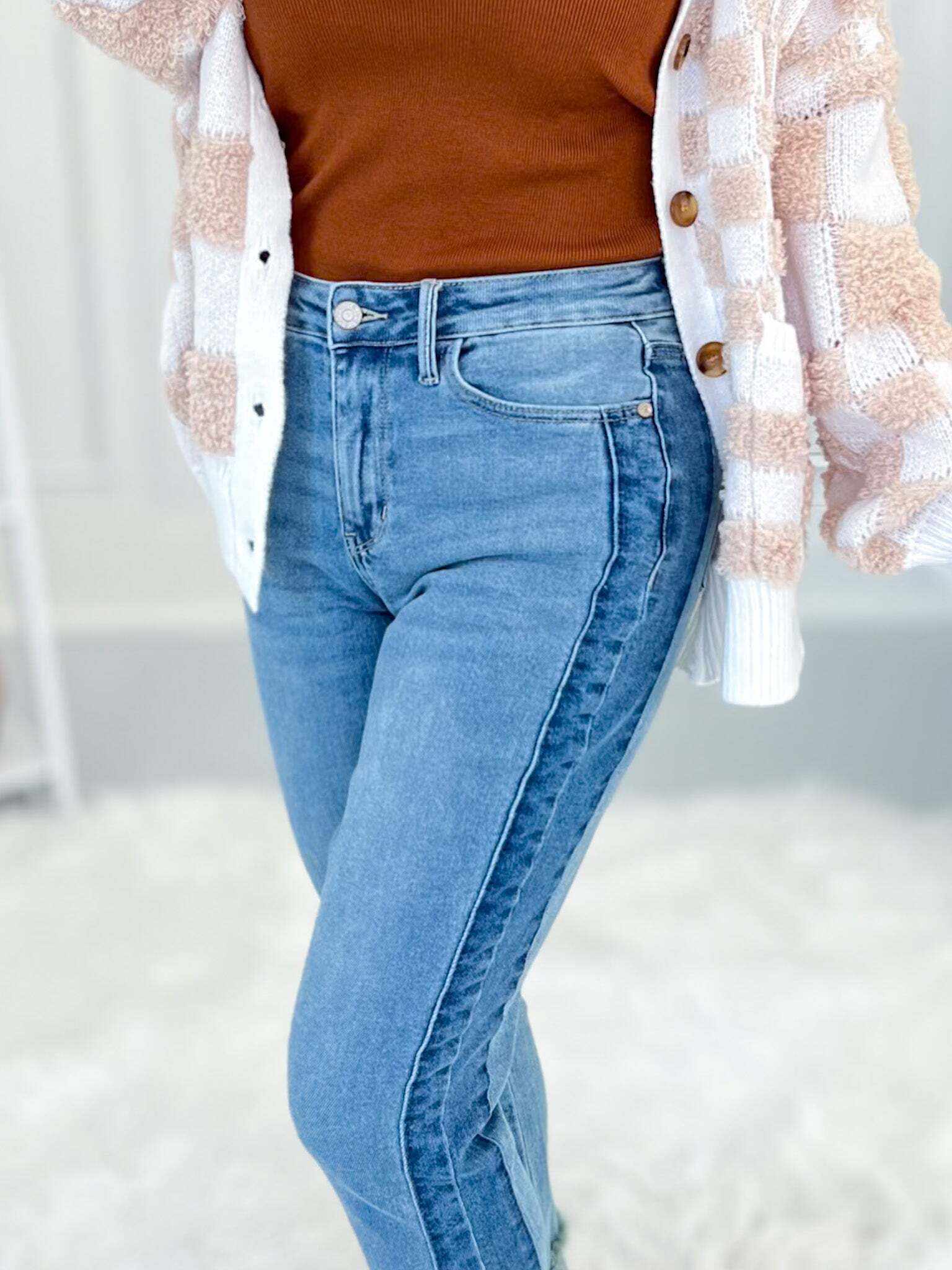 My Good Side - Christmas Vintage Wash Slim Fit Jeans- Final Sale