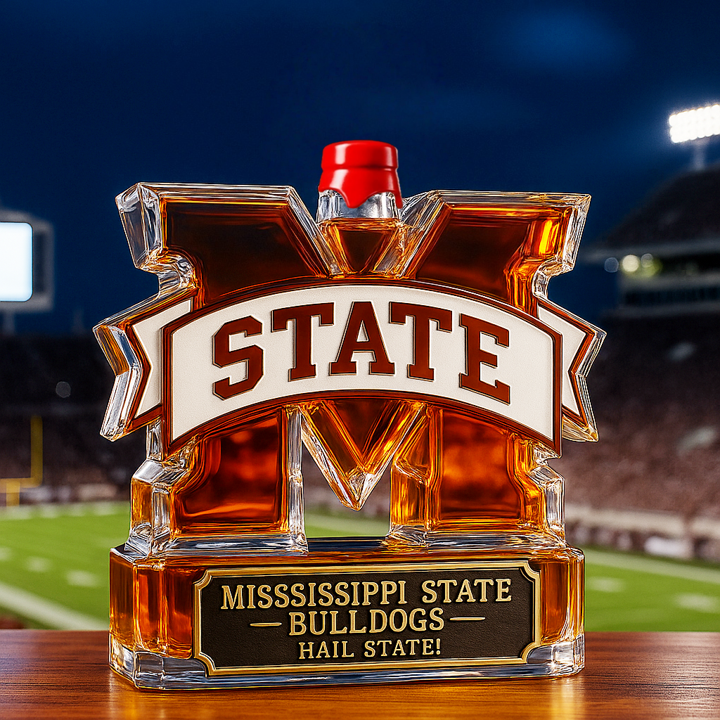 Mississippi State University Bulldogs Whiskey Bottle
