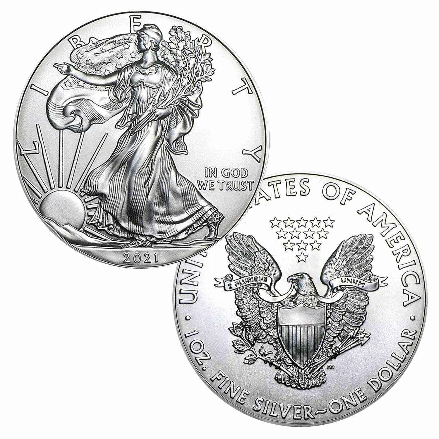 2021 $1 American Silver Eagle Brilliant Uncirculated (BU) - Type 1