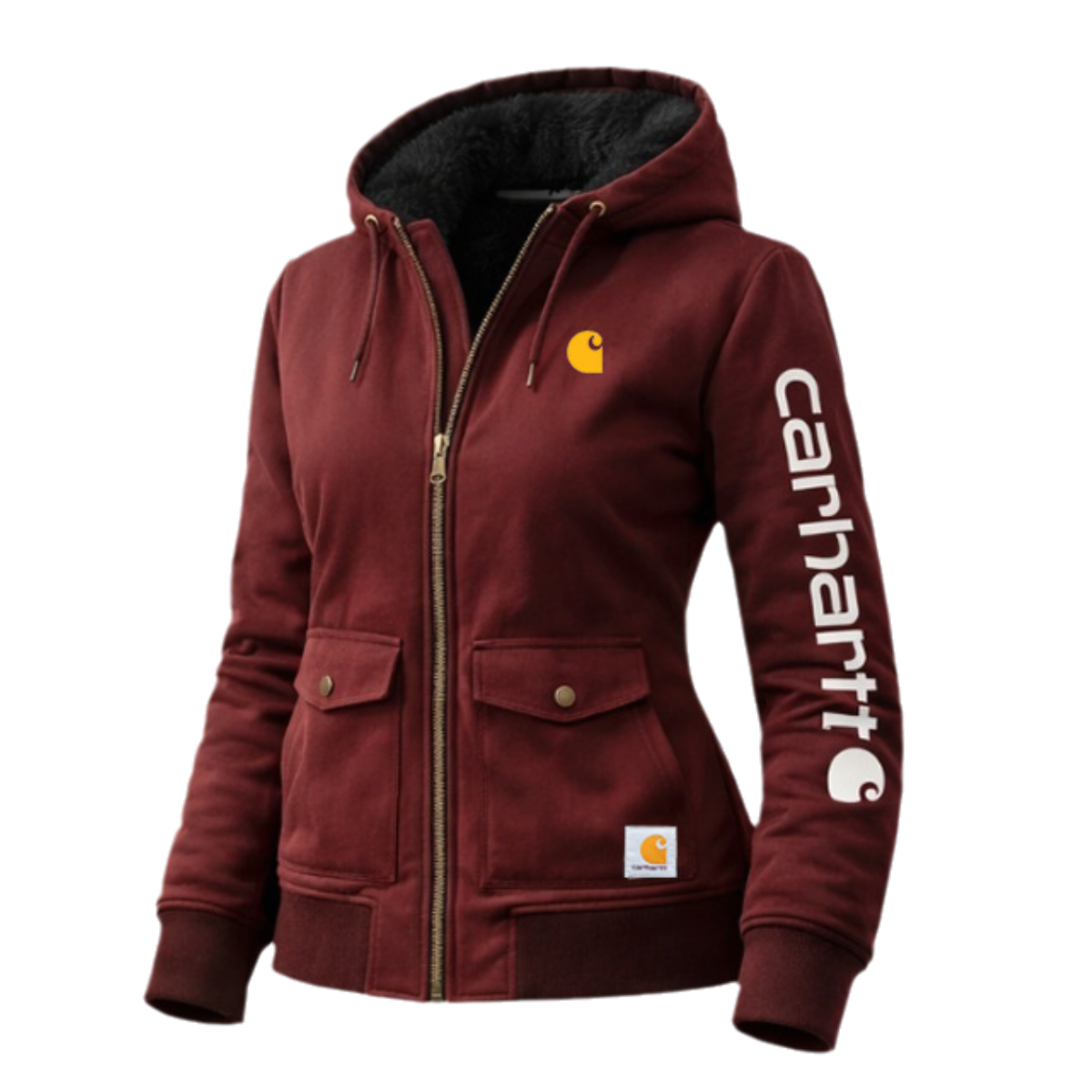 Women's Color Block Hooded Sherpa Lined Jacket