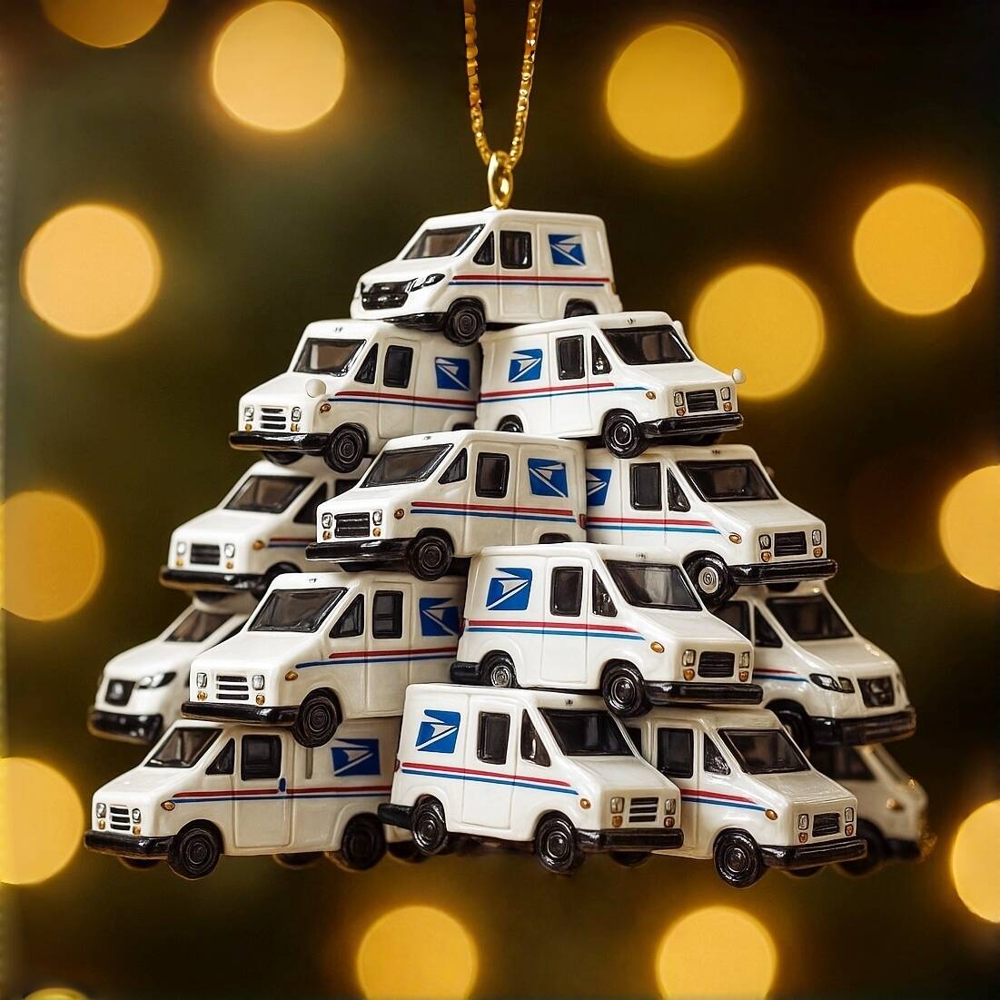 USPS Mail Truck Tree Ornament