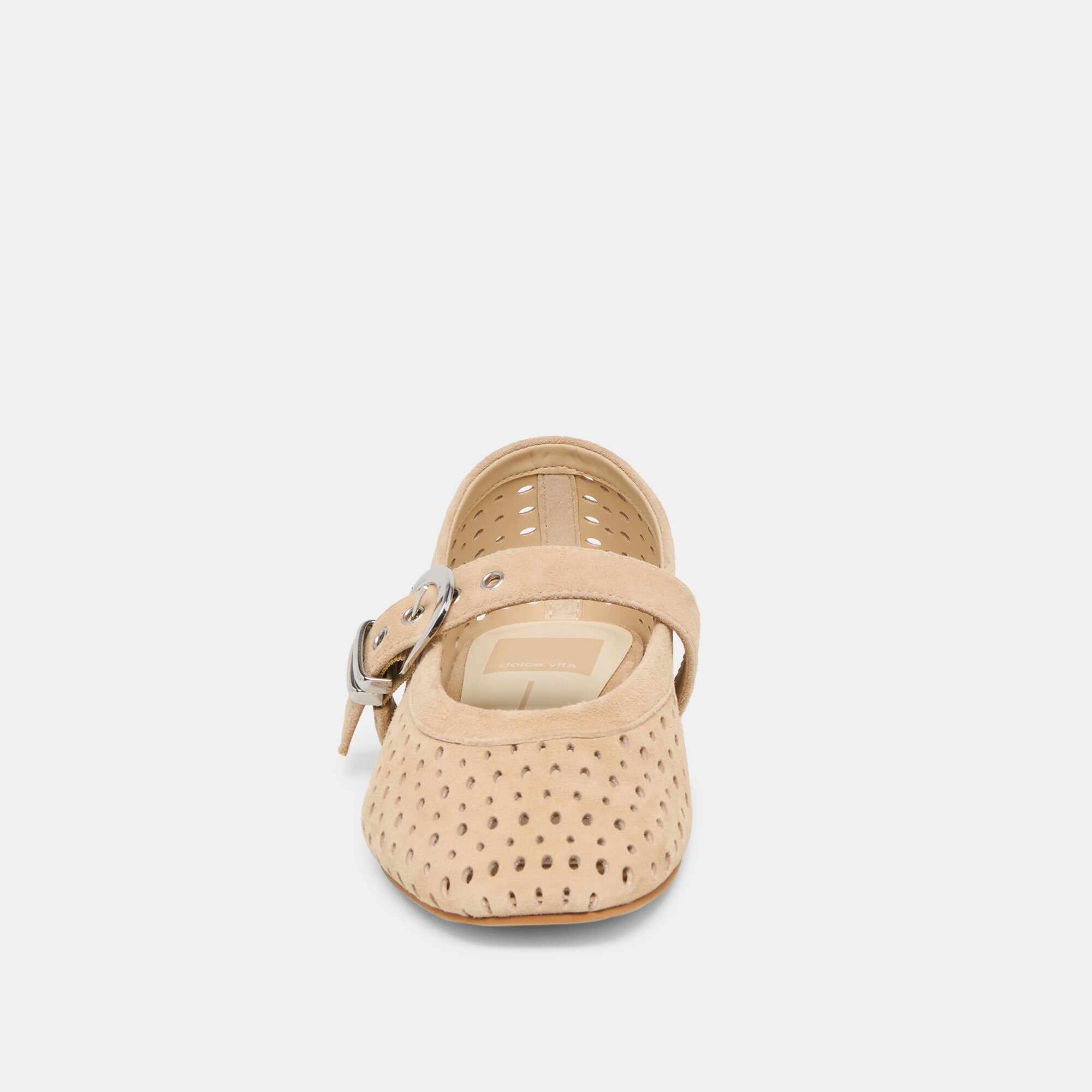 MIKEL BALLET FLATS CAMEL PERFORATED SUEDE