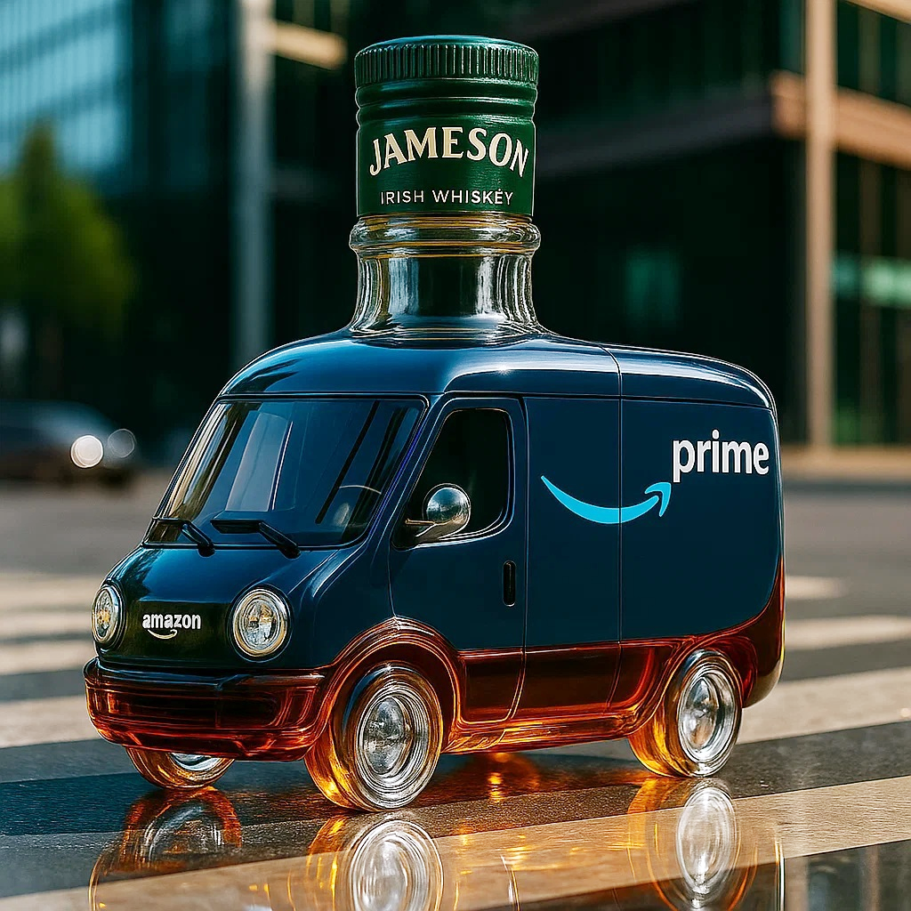 Amazon Prime Truck Whiskey Bottle