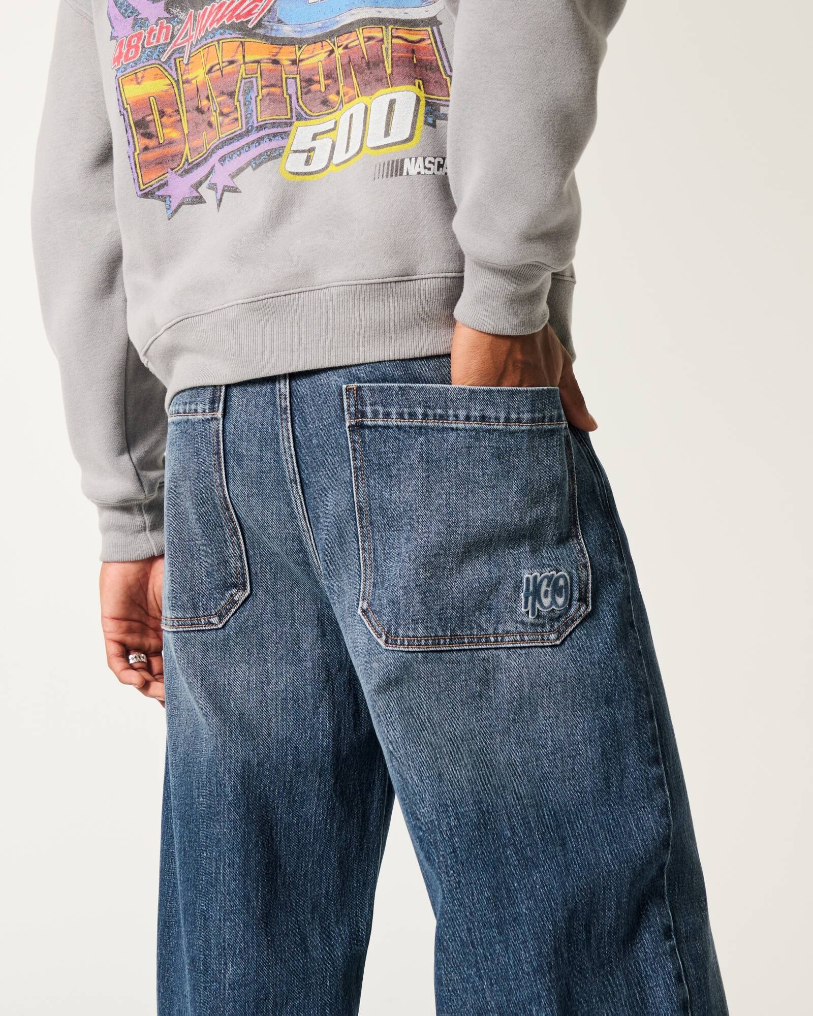 Medium Wash Super Baggy Jeans
