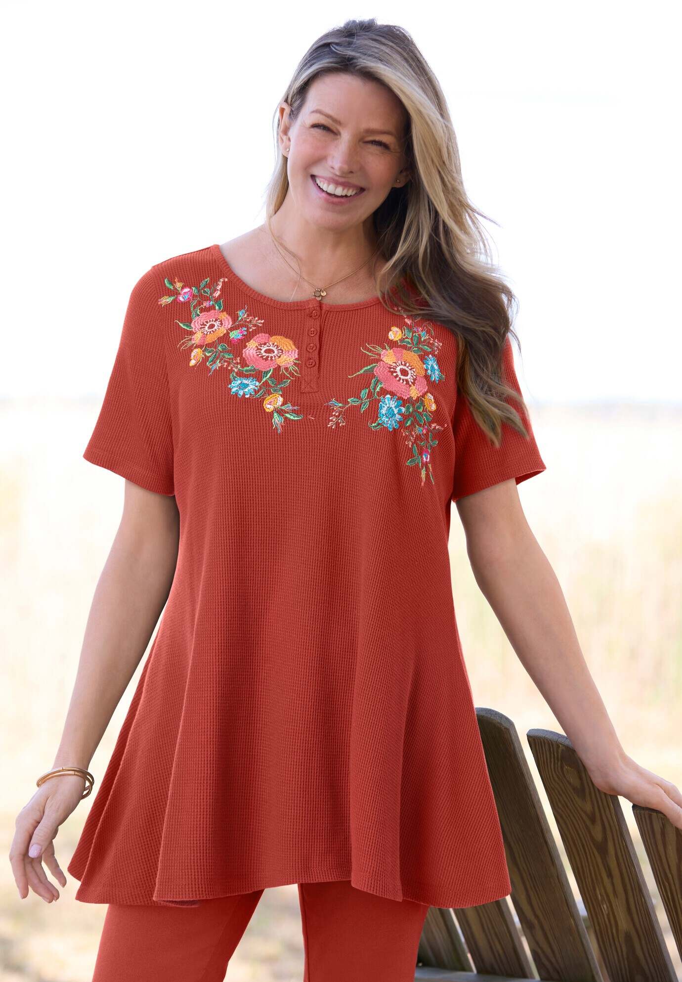 Embroidered Thermal Tunic
