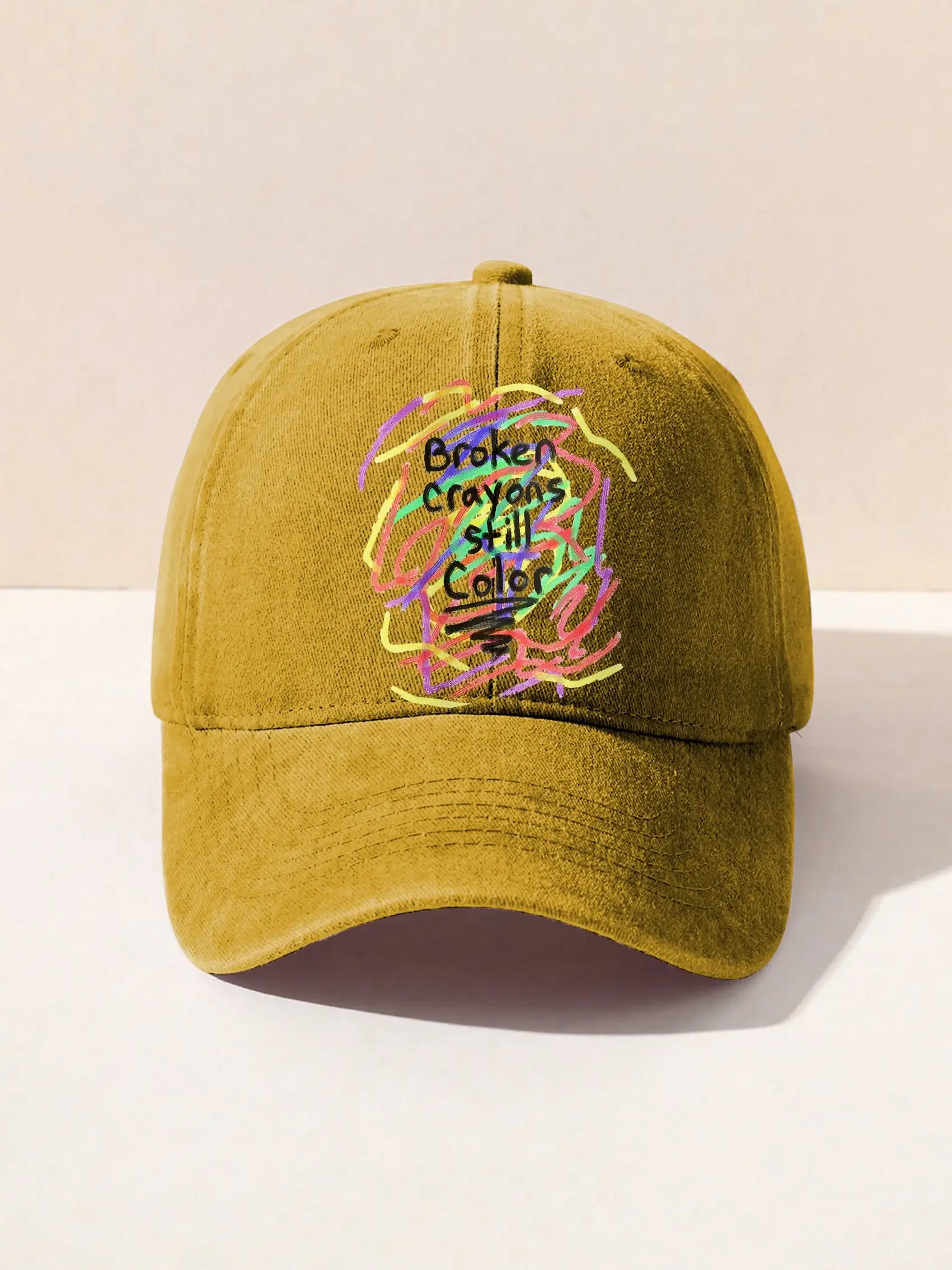 Mental Health Awareness Broken Crayons Still Color Encourage Print Casual Hats