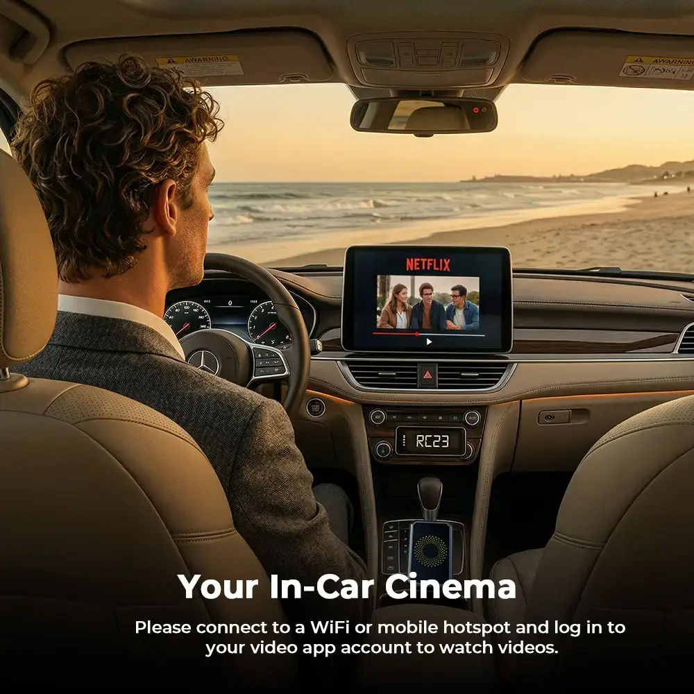 Wired CarPlay to Wireless Adapter with Built-in System, Compatible with Wired CarPlay Vehicles
