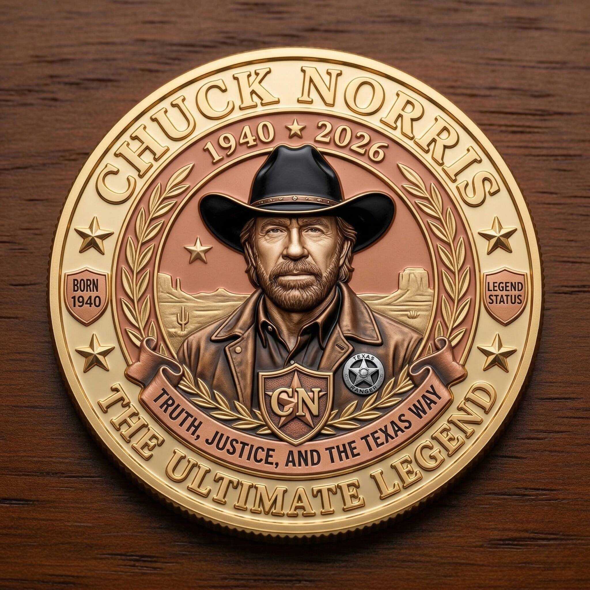 Chuck Norris Ultimate Legend Coin - Limited Edition Texas Ranger Tribute