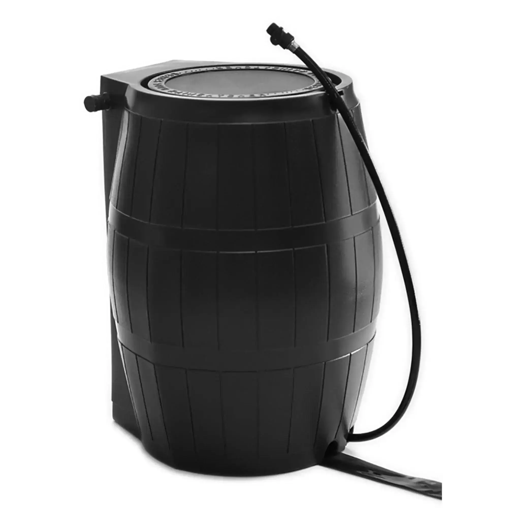 Outdoor RC4000-BLK 50-Gallon BPA Free Home Rain Water Catcher Barrel, Pet Traditional