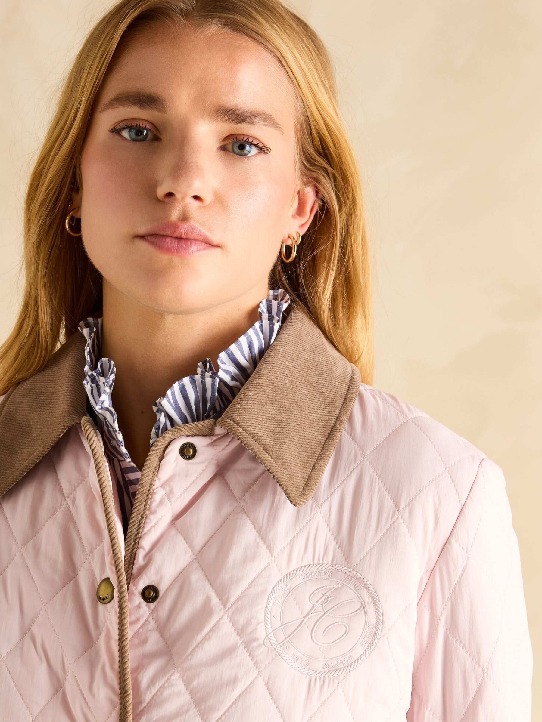 Quinn Pink Showerproof Diamond Quilted Coat