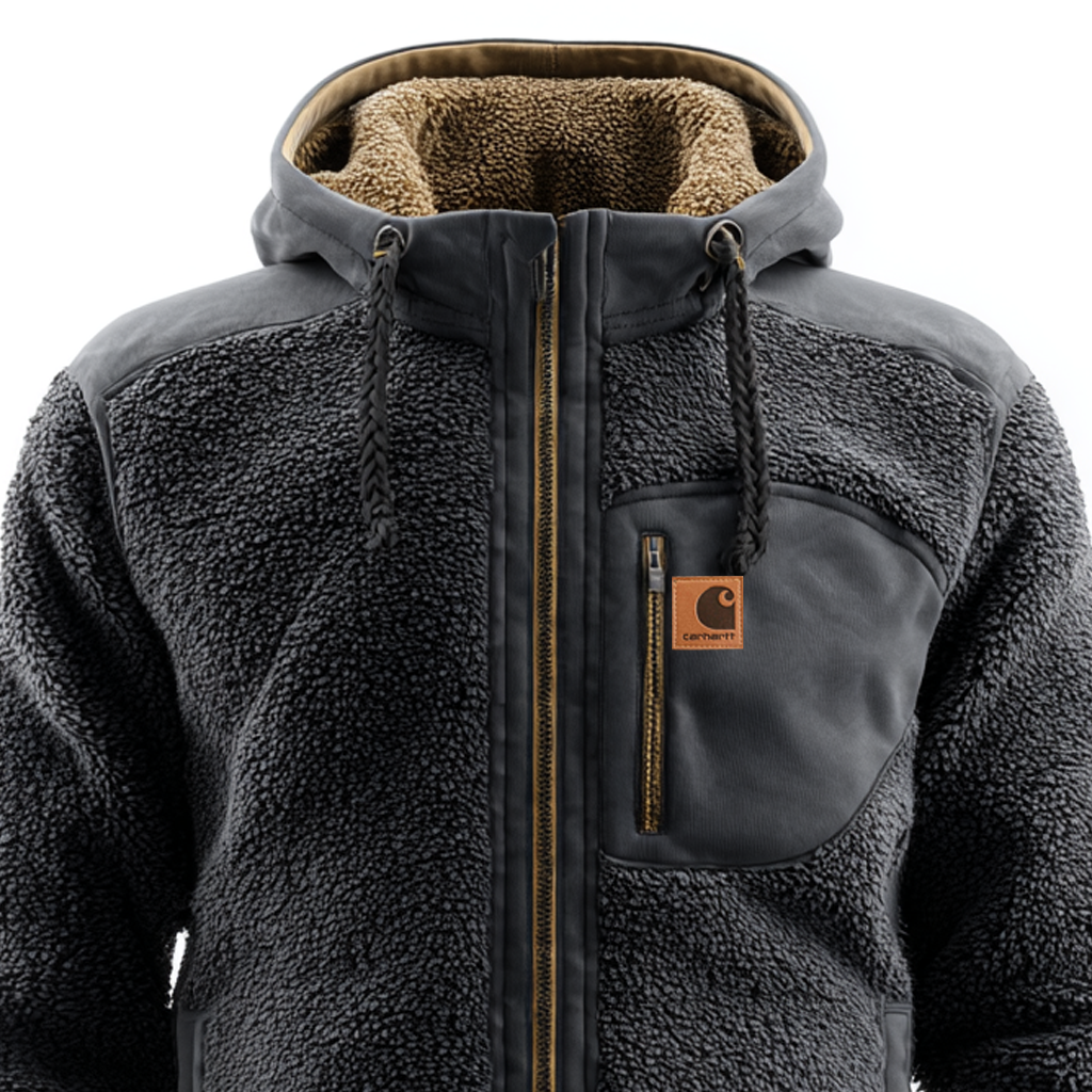 Warm Winter Fleece Jacket With Hood