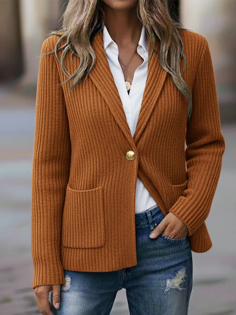 Women's Casual Metal Button Knit Cardigan Jacket