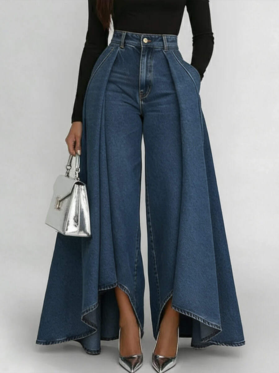 🔥Summer Arrivals🌟Women's High-waisted Casual Loose-fitting Wide-leg Jeans