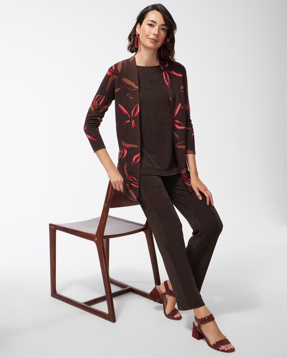 Travelers Collection Floral Cardigan