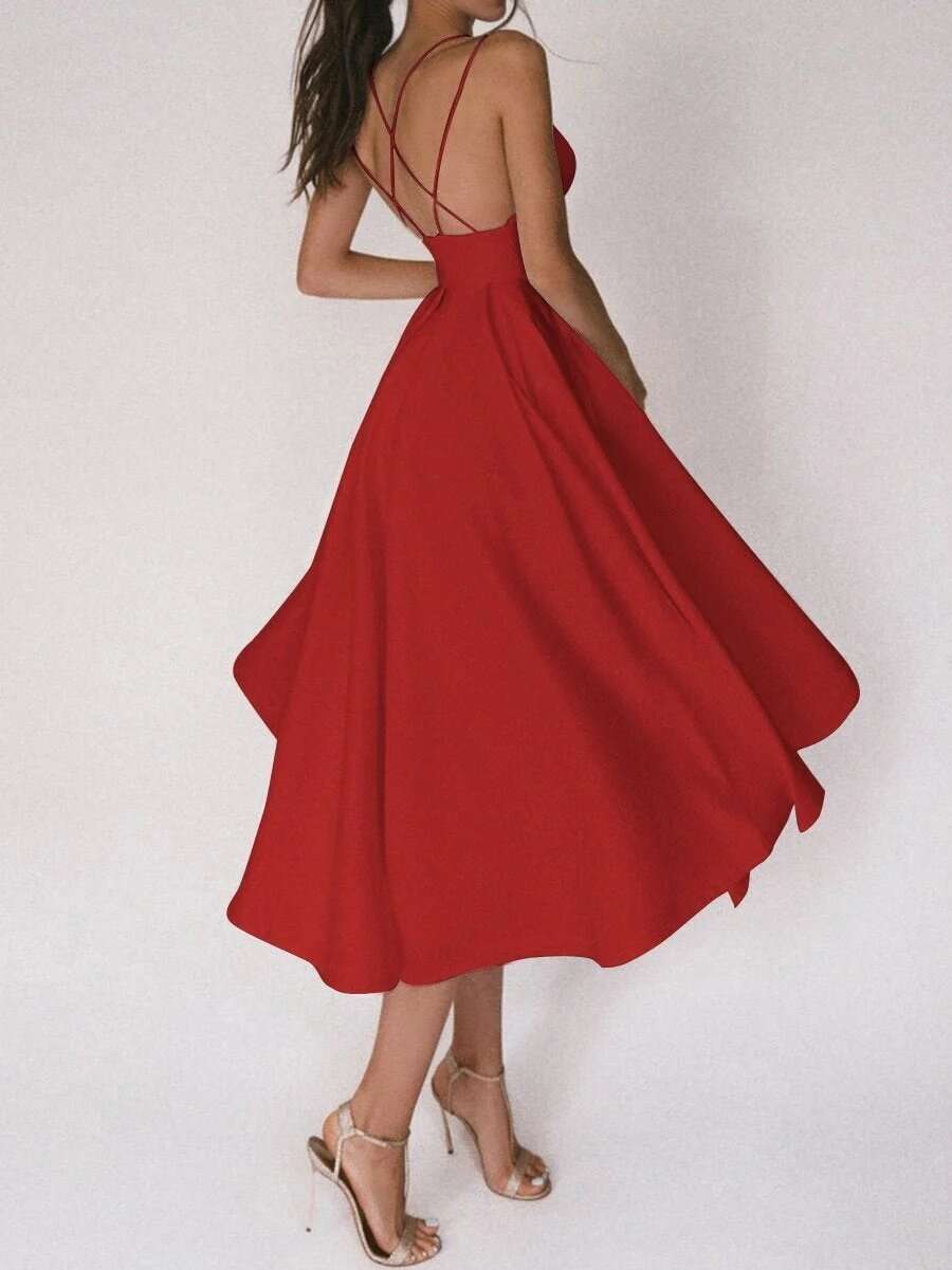 Elegant strappy V-neck dress