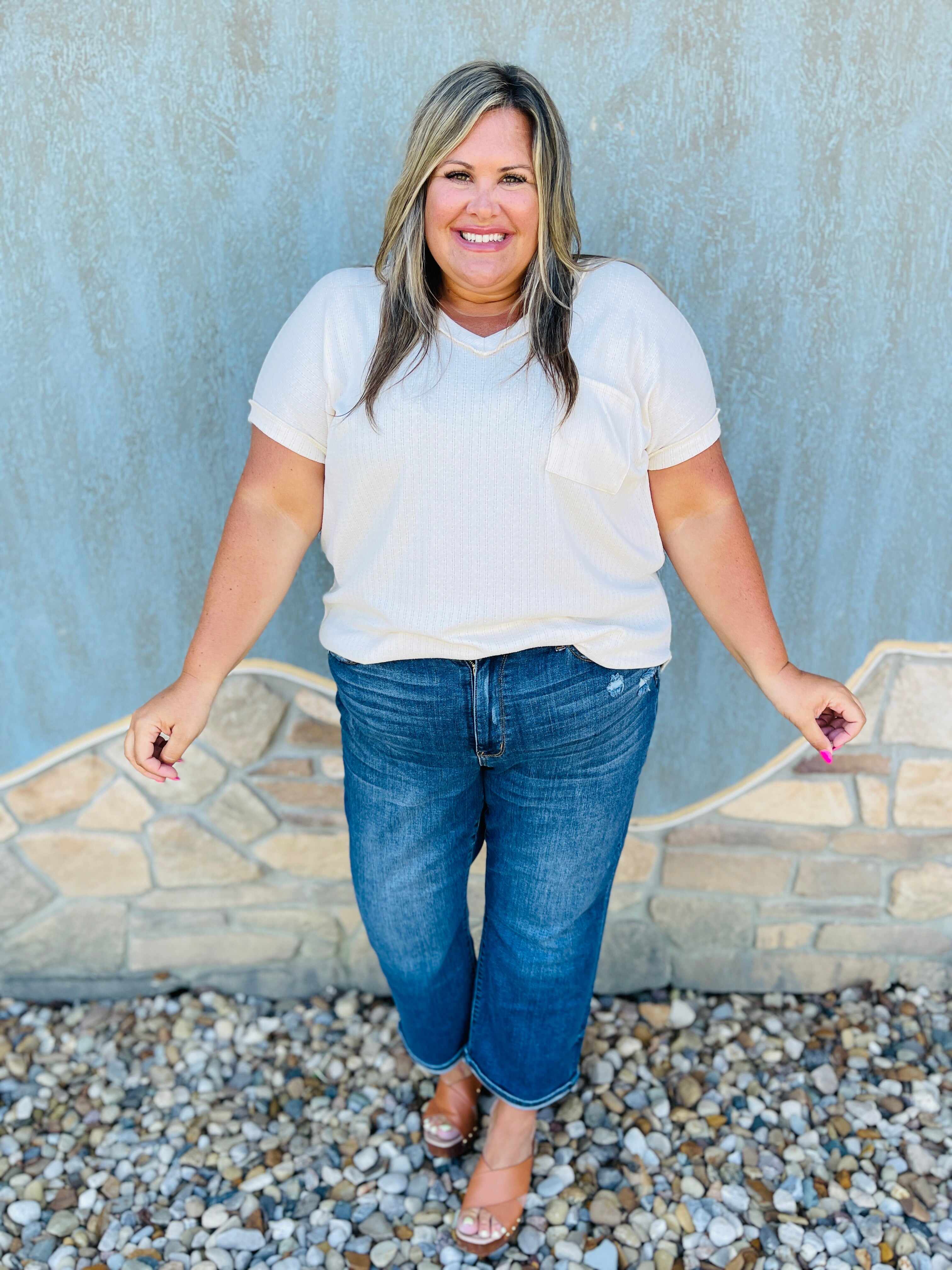 REG/CURVY No Bad Days Cropped Wide Leg Jeans