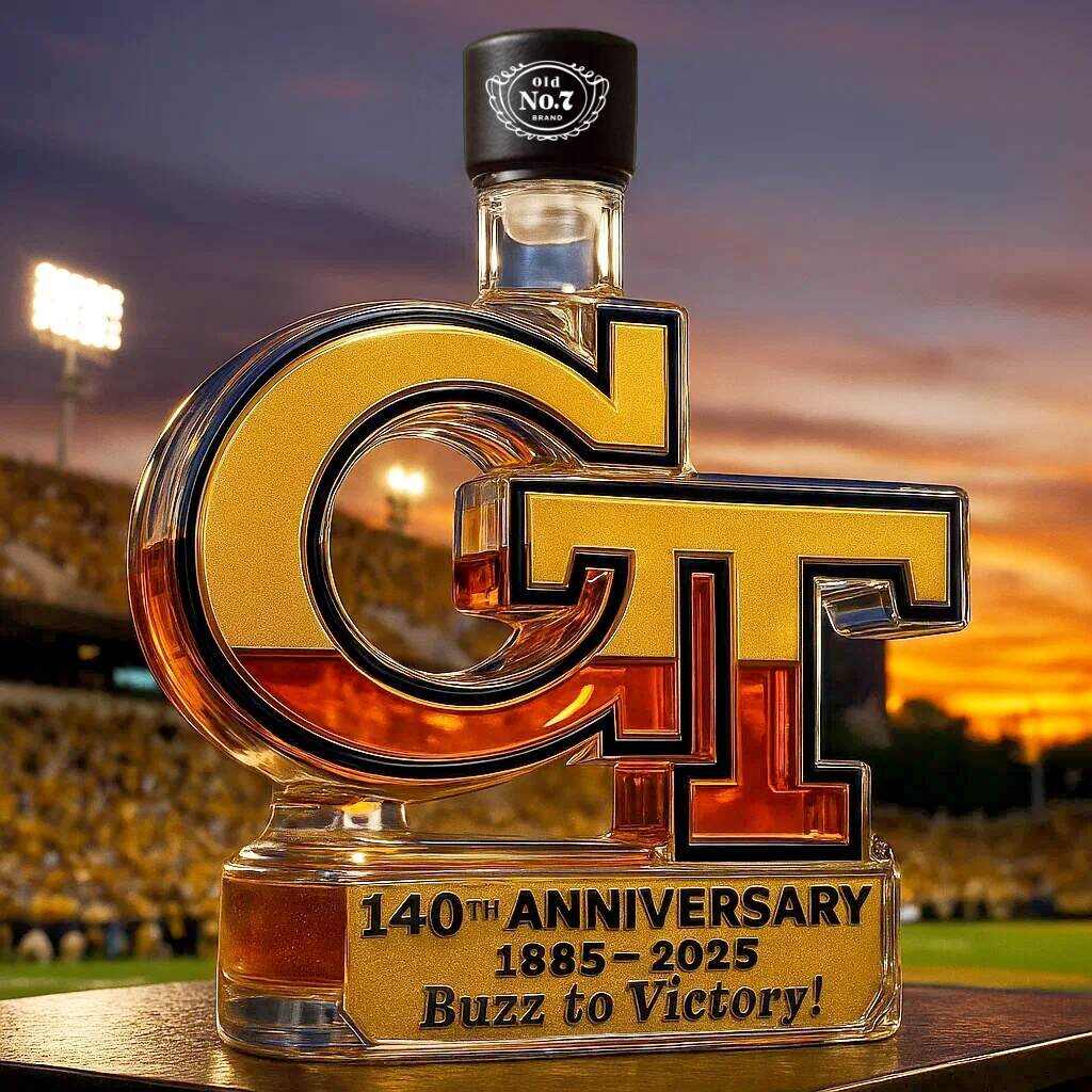 Georgia Tech Yellow Jackets 140th Anniversary Whiskey Bottle