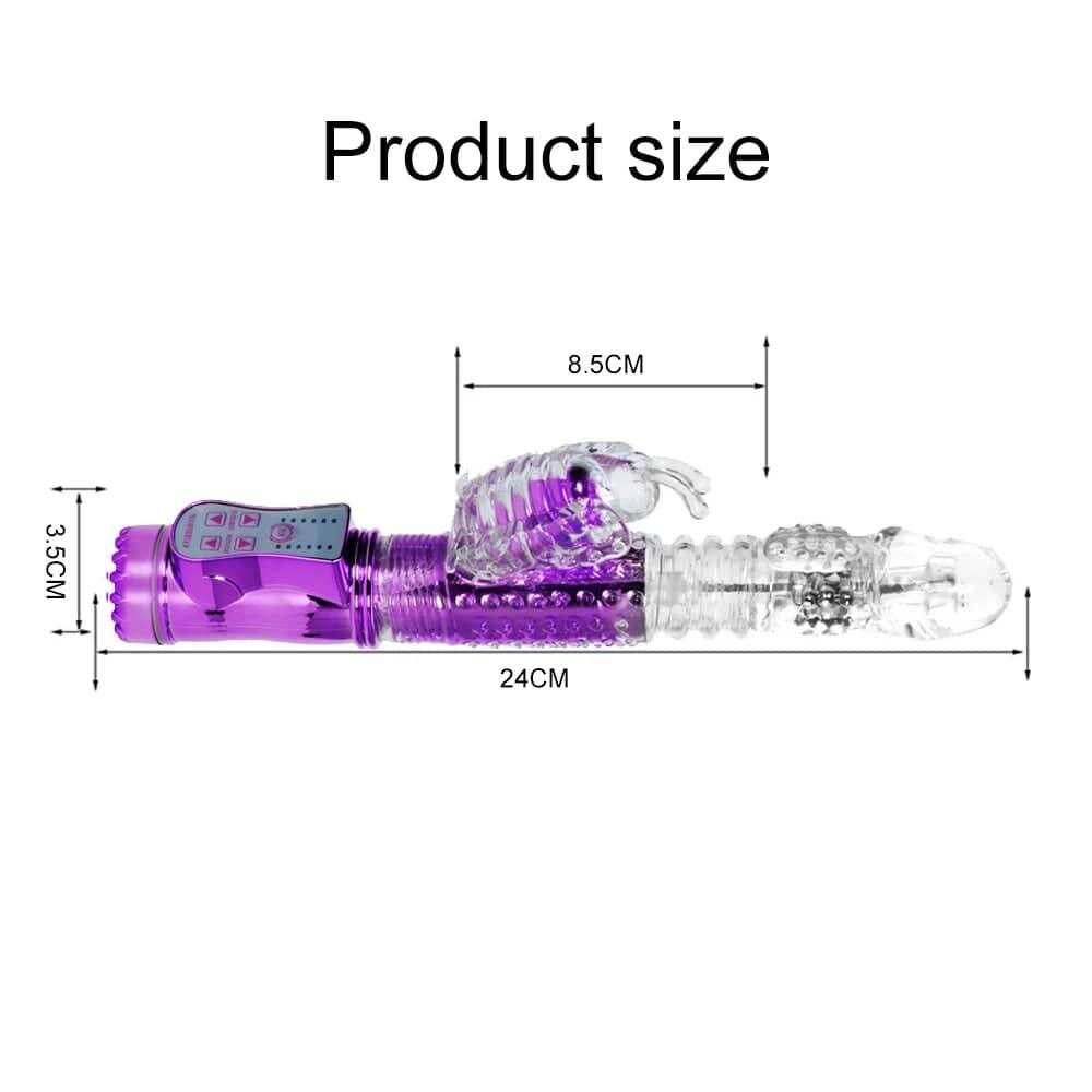 Telescopic G-Spot Rabbit Vibrator – Clit & Vaginal Massager