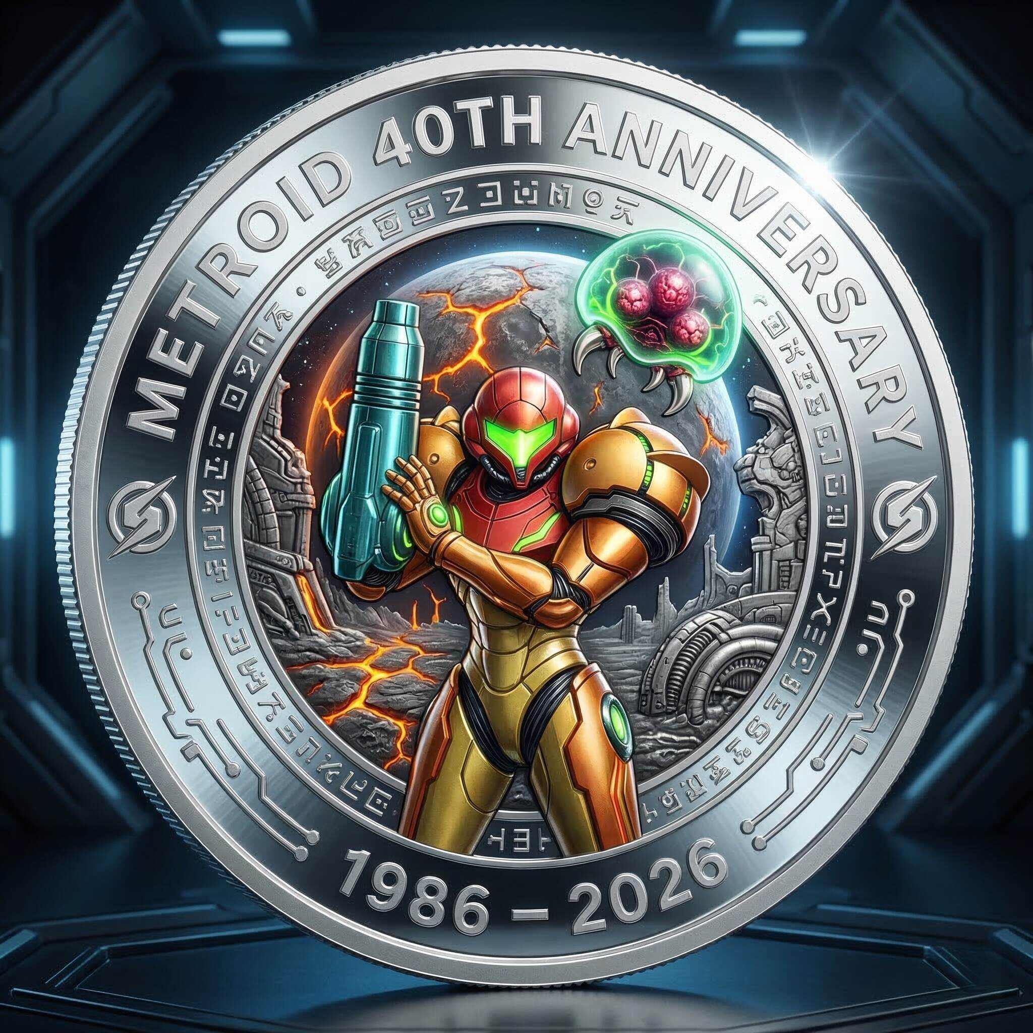 Metroid 40th Anniversary Galactic Bounty Hunter Collector Coin